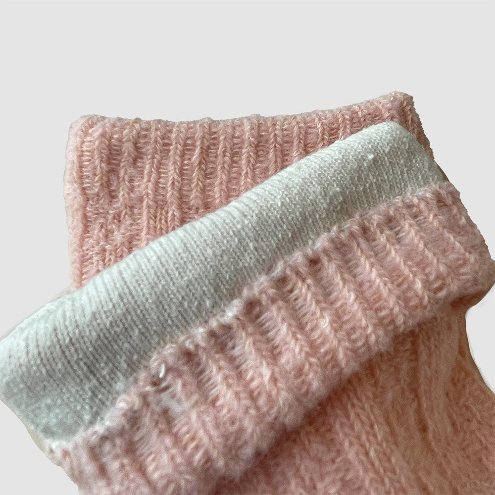 たむら靴下店 縄柄 シルク ウール 二重ソックス 23-25cm