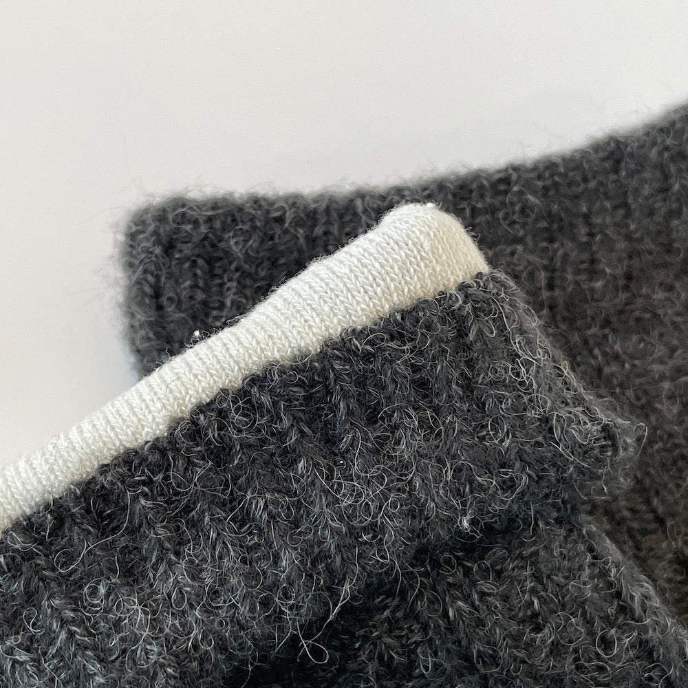 たむら靴下店 縄柄 シルク ウール 二重ソックス 23-25cm
