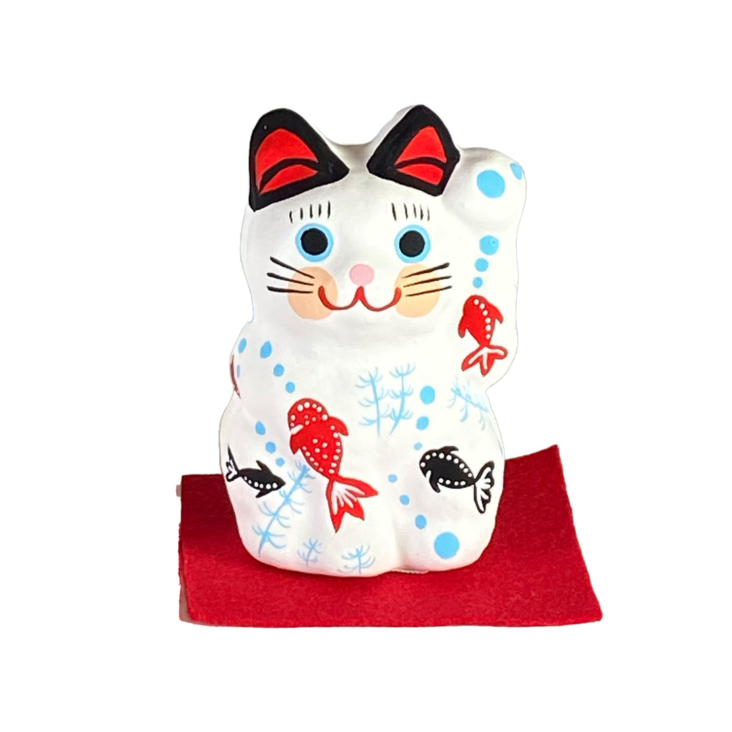 玩古庵 8号招き猫 金魚柄