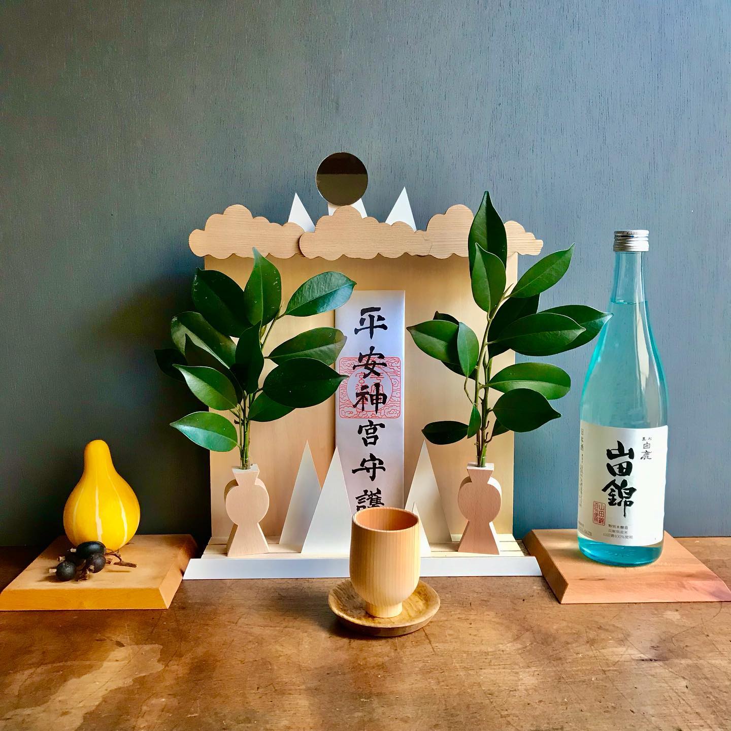 OFUDA STAND(L) MOUNTAIN お札立て(L) 雲と山