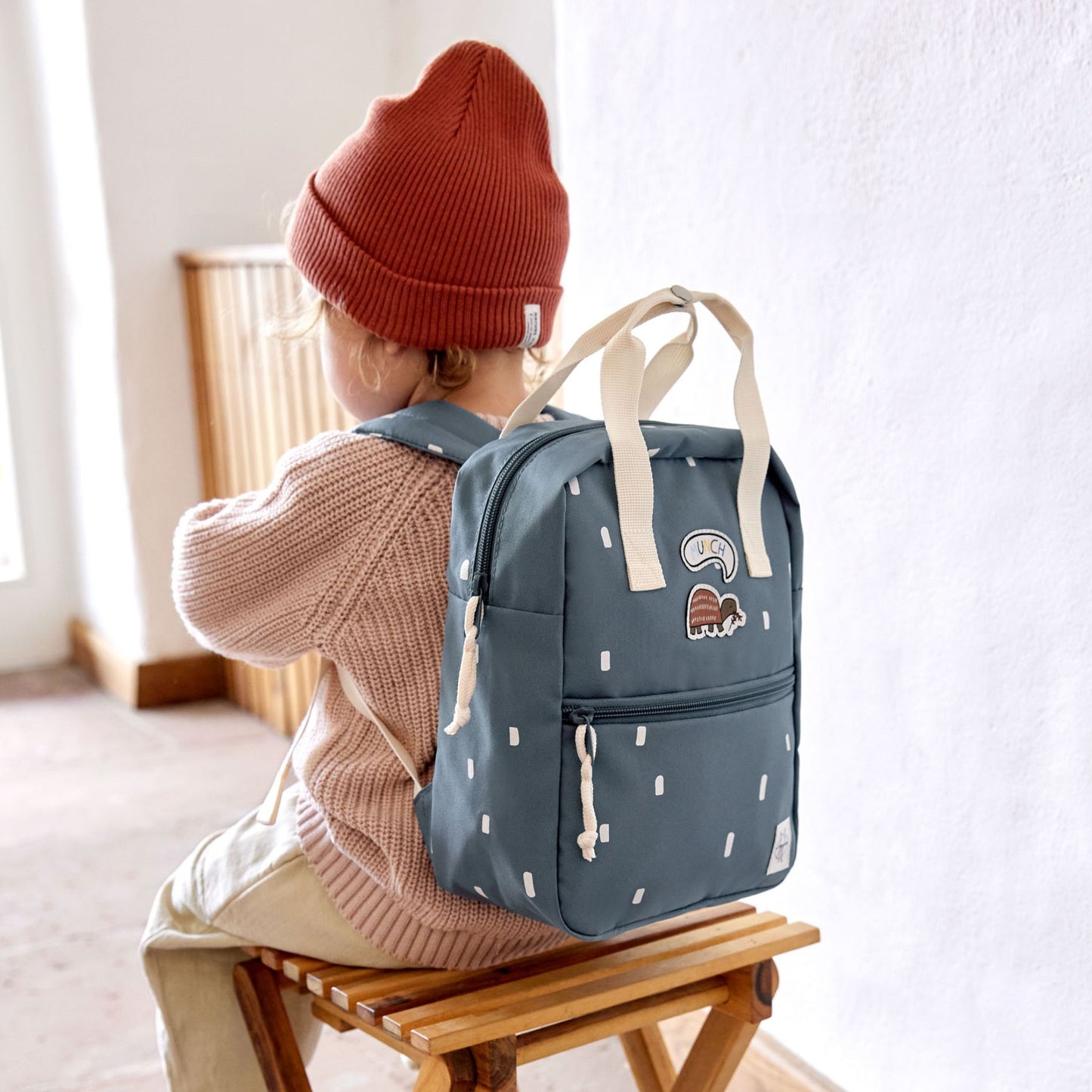 Mini Square Backpack Happy Prints ミニスクエアバックパック キャラメル