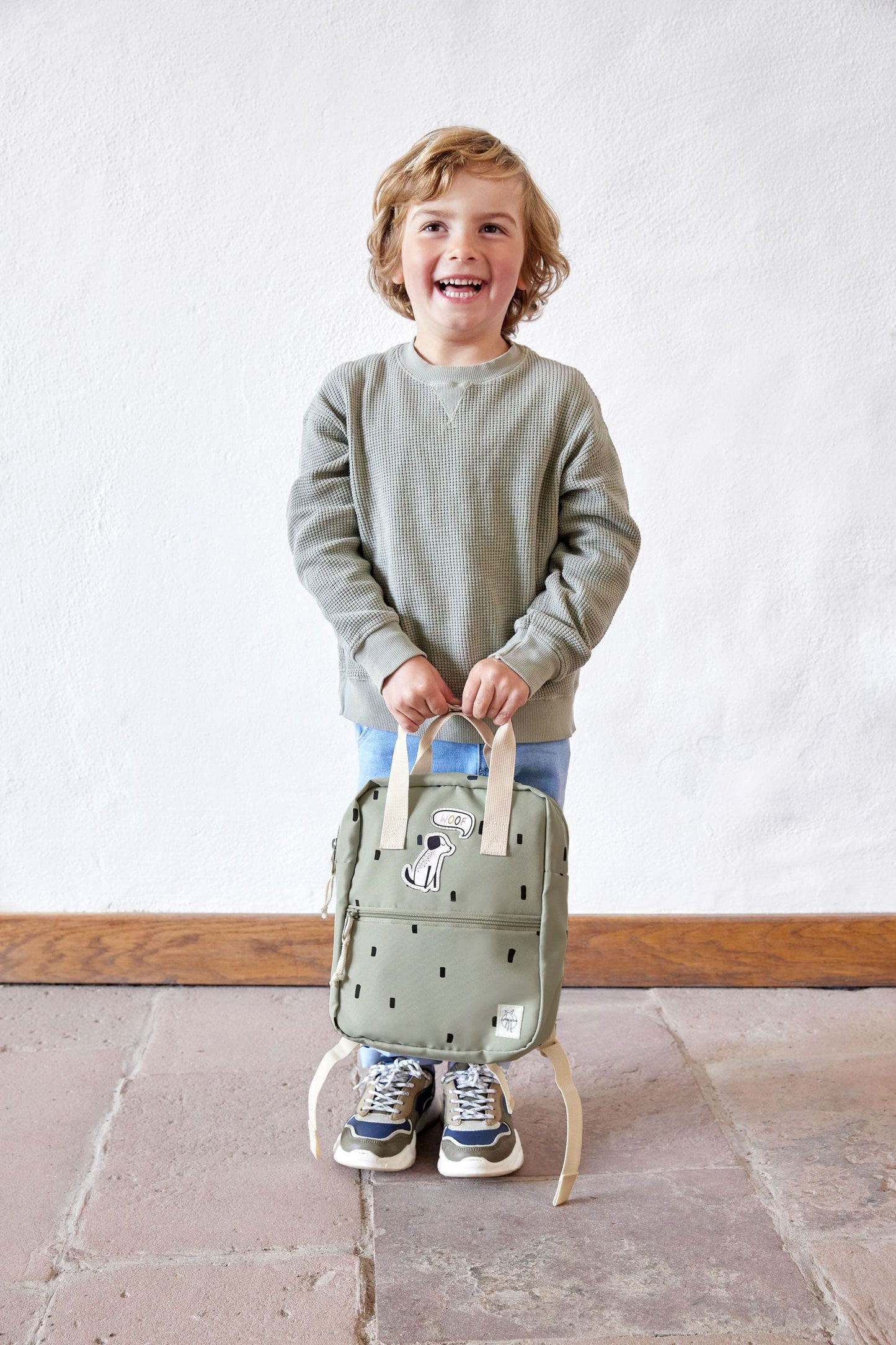 Mini Square Backpack Happy Prints ミニスクエアバックパック ライトオリーブ