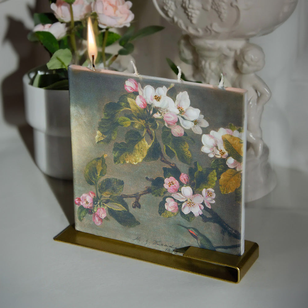 FLATYZ ラージキャンドル 角形 マーティン・ジョンソン・ヘッド「ハチドリとリンゴの花」Q24D12