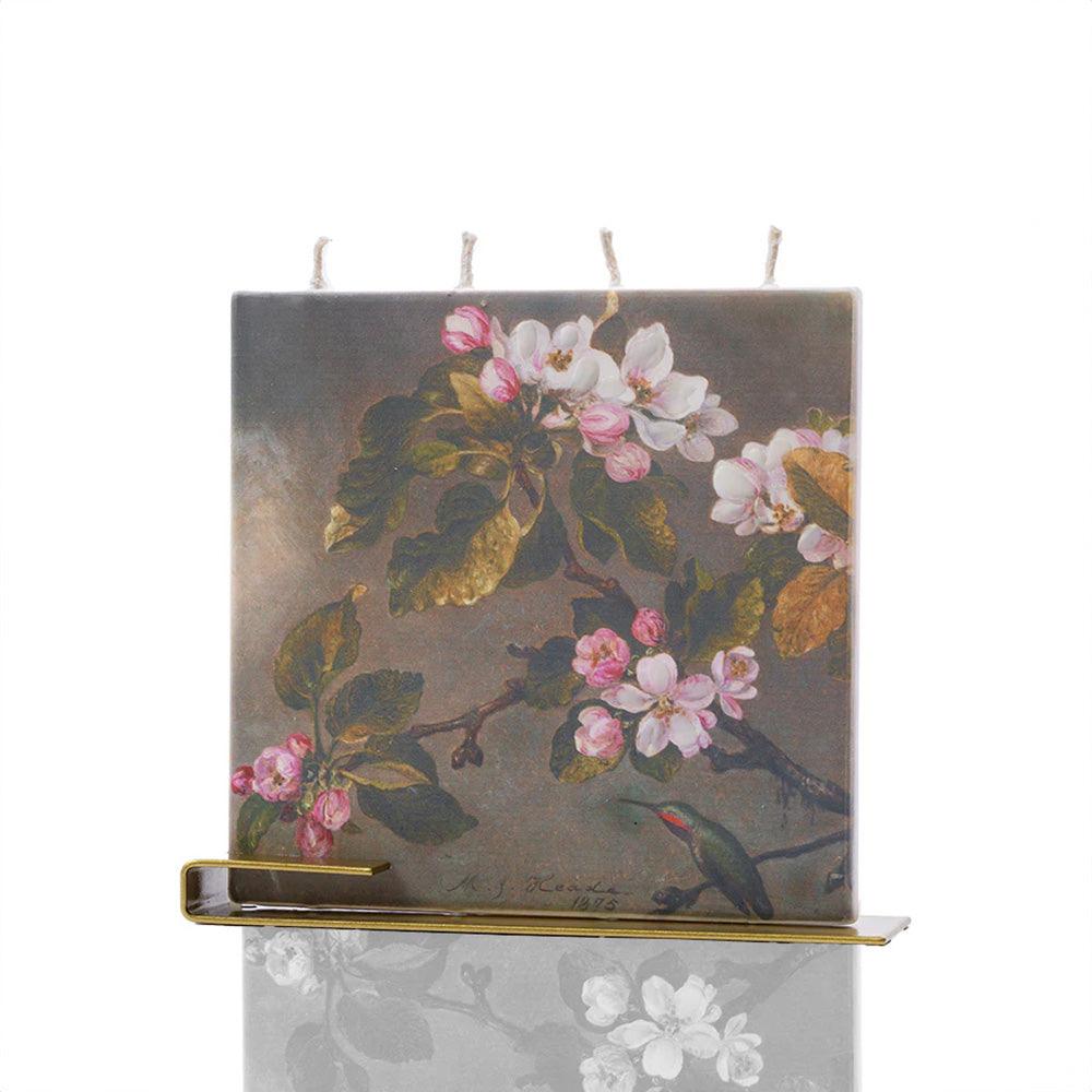 FLATYZ ラージキャンドル 角形 マーティン・ジョンソン・ヘッド「ハチドリとリンゴの花」Q24D12