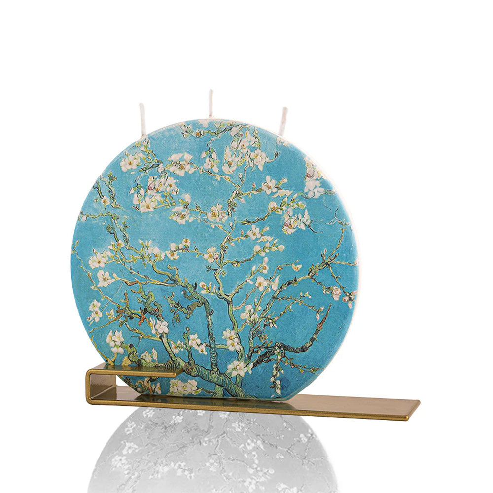 FLATYZ ラージキャンドル 丸型 (フィンセント・ファン・ゴッホ)『花咲くアーモンドの木の枝』R23D05
