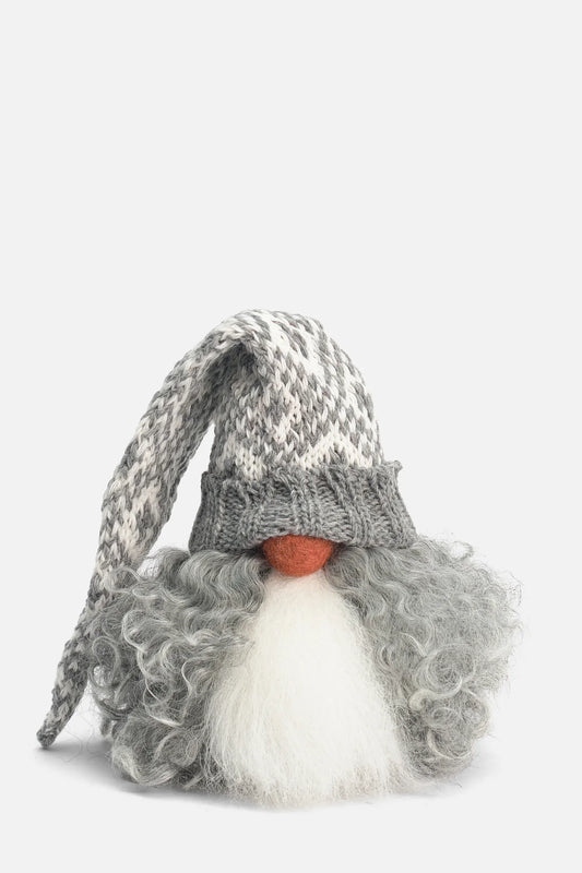 【 Åsa's Tomtebod 】 トムテ Viktor stickad luva Gotand グレー、赤 17cm