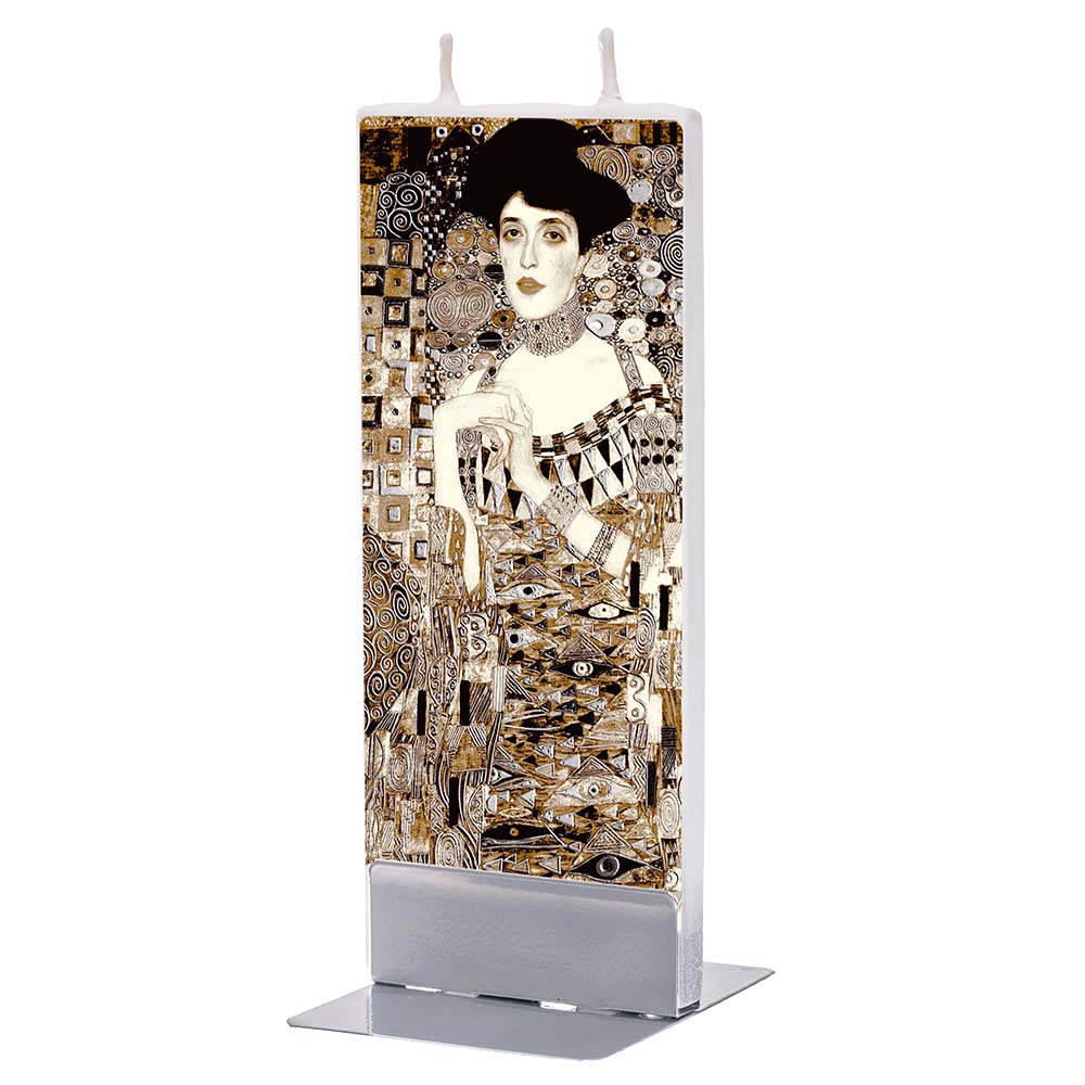 Flatyz グスタフ・クリムトの「アデーレ・ブロッホ=バウワーの肖像Ⅰ(白黒)」キャンドル 17K016