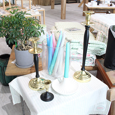 北欧インテリア雑貨 GREENGATE グリーンゲイト キャンドルホルダーL-Candle holder black w/gold-plated
