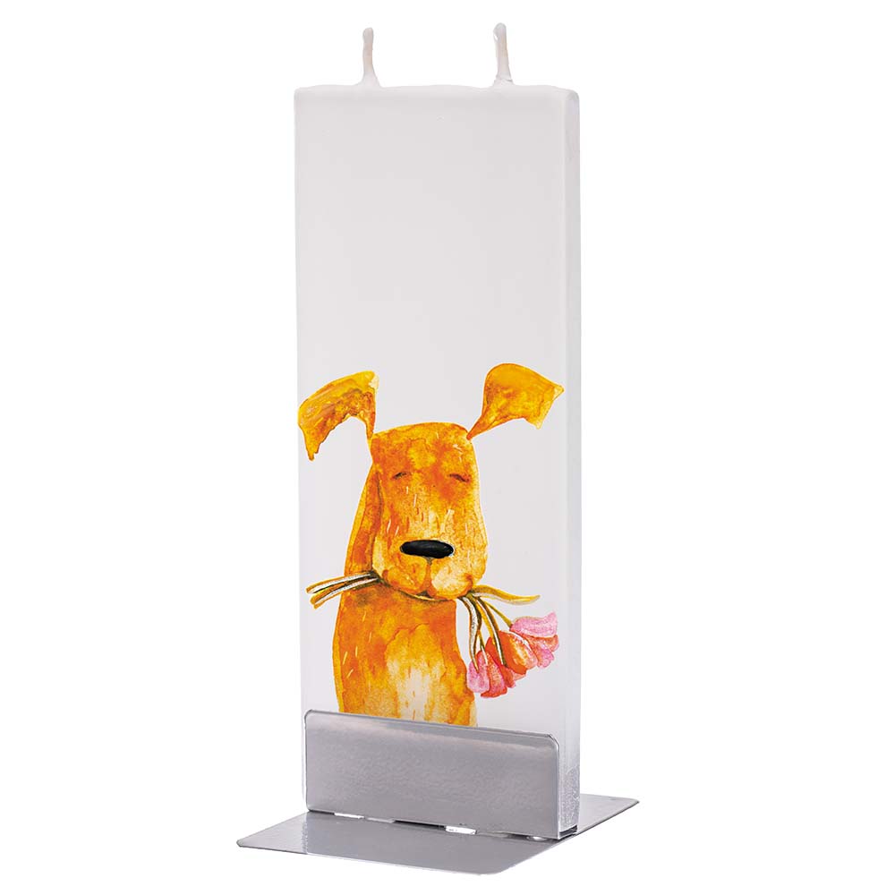 Flatyz 「花を咥えた犬」 D20057 キャンドル
