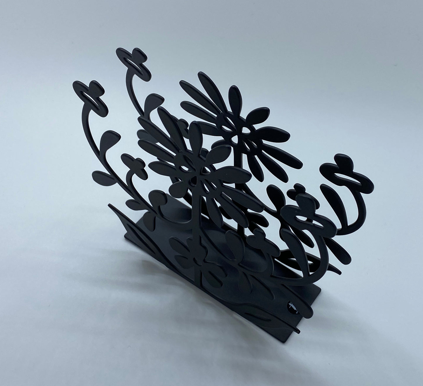 北欧のかわいい ぺーパーナプキンスタンド FLORAL ブラック