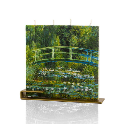 FLATYZ ラージキャンドル 角形 クロード・モネの「睡蓮の池に架かる橋」Q23D04