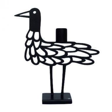 北欧雑貨 美しい水鳥のキャンドルスタンド ショーバード オーバル ブラック