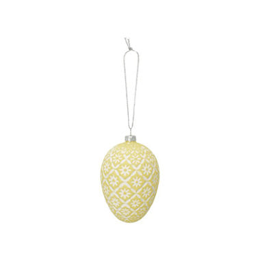 北欧インテリア雑貨　GREENGATE グリーンゲイト　オーナメント-Egg ornament hanging Flower pale yellow
