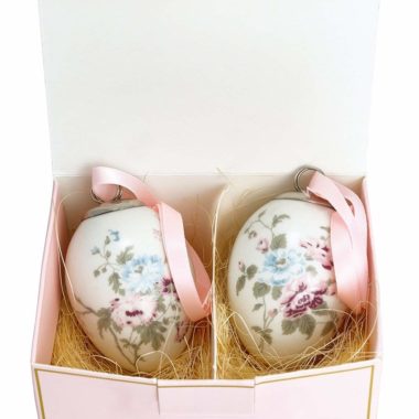 北欧インテリア雑貨　GREENGATE グリーンゲイト　Decorative egg Maude white set of 2 hanging